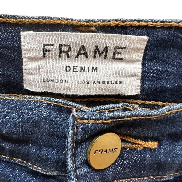 Frame Denim Le High Skinny Walgrove Raw Hem Slit Distressed Jeans Size 27 - Picture 6 of 10